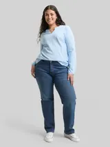 TOM TAILOR Damen Plus Size - Straight Jeans, blau, Uni – Bild 4