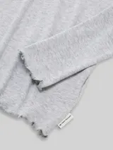 TOM TAILOR Mädchen Cropped Langarmshirt mit Rippstruktur, grau, Uni – Bild 4