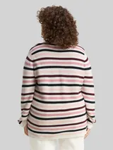 TOM TAILOR Damen Plus Size - Strickpullover aus Bio-Baumwolle, rosa, Gestreift – Bild 5