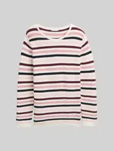 TOM TAILOR Damen Plus Size - Strickpullover aus Bio-Baumwolle, rosa, Gestreift – Bild 3