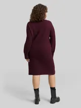 TOM TAILOR Damen Plus Size - Strickkleid mit Stehkragen, rot, Meliert – Bild 5