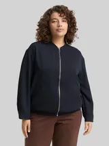 TOM TAILOR Damen Plus Size - Loose Fit Blouson Jacke, blau, Uni – Bild 4