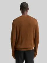 TOM TAILOR DENIM Herren Strickpullover mit Rundhalsausschnitt, braun, Uni – Bild 5