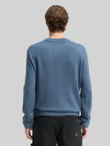 TOM TAILOR DENIM Herren Strickpullover mit Rundhalsausschnitt, blau, Uni – Bild 5