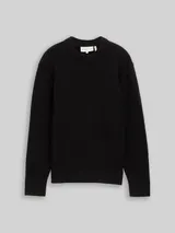 TOM TAILOR DENIM Herren Bouclé Strickpullover, schwarz, Uni – Bild 3