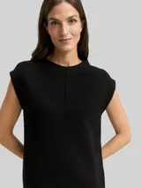 TOM TAILOR Damen Strickkleid mit Stehkragen, schwarz, Uni – Bild 6