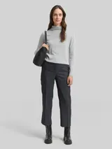 TOM TAILOR Damen TTMIA STRAIGHT Hose in Melange-Optik, blau, Meliert – Bild 4