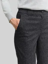 TOM TAILOR Damen TTMIA STRAIGHT Hose in Melange-Optik, blau, Meliert – Bild 6