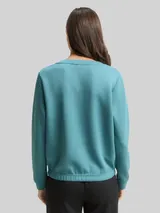 TOM TAILOR Damen Scuba Sweatshirt mit Strasssteinen, blau, Uni – Bild 5