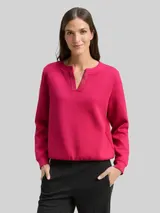 TOM TAILOR Damen Scuba Sweatshirt mit Strasssteinen, rot, Uni – Bild 4