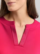 TOM TAILOR Damen Scuba Sweatshirt mit Strasssteinen, rot, Uni – Bild 6