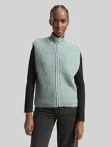 TOM TAILOR DENIM Damen Pullunder mit Stehkragen, blau, Meliert – Bild 4