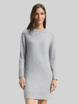 TOM TAILOR Damen Strickkleid in Melange-Optik, grau, Meliert – Bild 4