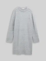 TOM TAILOR Damen Strickkleid in Melange-Optik, grau, Meliert – Bild 3