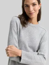 TOM TAILOR Damen Strickkleid in Melange-Optik, grau, Meliert – Bild 6