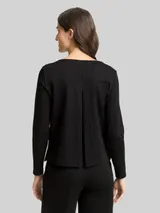 TOM TAILOR Damen Langarmshirt mit Glitzer-Effekt, grau, Nadelstreifen – Bild 5
