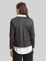 TOM TAILOR Damen Langarmshirt mit Glitzer-Effekt, schwarz, Uni – Bild 5