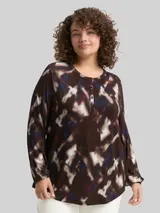 TOM TAILOR Damen Plus Size - Blusenshirt mit Muster, braun, Gemustert – Bild 4