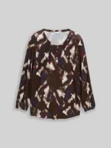 TOM TAILOR Damen Plus Size - Blusenshirt mit Muster, braun, Gemustert – Bild 3