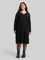 TOM TAILOR Damen Plus Size - Kleid mit Glitzer-Effekt, schwarz, Uni – Bild 4