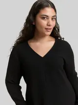 TOM TAILOR Damen Plus Size - Kleid mit Glitzer-Effekt, schwarz, Uni – Bild 6
