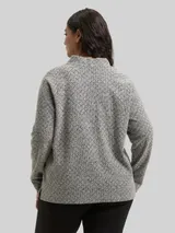 TOM TAILOR Damen Plus Size - Sweatshirt mit V-Ausschnitt, beige, Meliert – Bild 5
