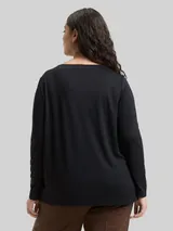 TOM TAILOR Damen Plus Size - Loose Fit Langarmshirt mit Leo-Print, braun, Animalprint – Bild 5