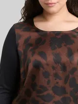 TOM TAILOR Damen Plus Size - Loose Fit Langarmshirt mit Leo-Print, braun, Animalprint – Bild 6