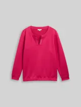 TOM TAILOR Damen Plus Size - Scuba Sweatshirt mit Strasssteinen, rot, Uni – Bild 3
