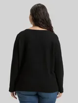 TOM TAILOR Damen Plus Size - Sweatshirt mit Glitzer-Effekt, schwarz, Uni – Bild 5