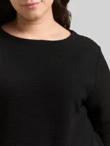 TOM TAILOR Damen Plus Size - Sweatshirt mit Glitzer-Effekt, schwarz, Uni – Bild 6