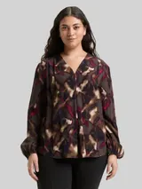 TOM TAILOR Damen Plus Size - Bluse mit Muster, braun, Gemustert – Bild 4