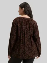 TOM TAILOR Damen Plus Size - Bluse mit Leo-Print, braun, Animalprint – Bild 5
