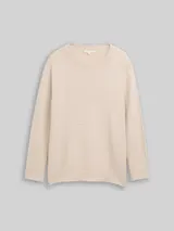 TOM TAILOR Damen Plus Size - Loose Fit Strickpullover aus Baumwolle, braun, Uni – Bild 3
