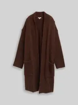 TOM TAILOR Damen Plus Size - Oversize Cardigan mit Wollanteil, braun, Meliert – Bild 3