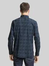 TOM TAILOR Herren Fitted Hemd mit Muster, blau, Gemustert – Bild 5