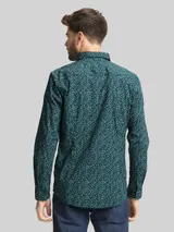 TOM TAILOR Herren Fitted Hemd mit Muster, grün, Gemustert – Bild 5