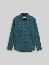 TOM TAILOR Herren Fitted Hemd mit Muster, grün, Gemustert – Bild 3