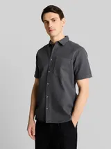 TOM TAILOR Herren Regular Fit Kurzarmhemd mit Waffelstruktur, schwarz, Uni – Bild 4