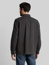 TOM TAILOR Herren Overshirt im Washed-Look, schwarz, Uni – Bild 5