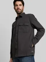 TOM TAILOR Herren Overshirt im Washed-Look, schwarz, Uni – Bild 6