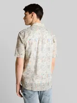 TOM TAILOR Herren Comfort Fit Kurzarmhemd mit Muster, weiß, Gemustert – Bild 5