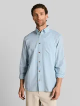 TOM TAILOR Herren Regular Fit Hemd mit Turn-Up-Funktion, blau, Fischgrät – Bild 4