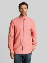 TOM TAILOR Herren Regular Fit Hemd mit Turn-Up-Funktion, orange, Fischgrät – Bild 4