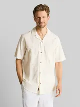 TOM TAILOR Herren Regular Fit Kurzarmhemd mit Stickerei, braun, Uni – Bild 4