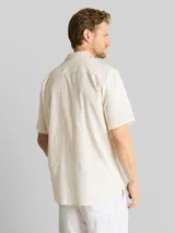 TOM TAILOR Herren Regular Fit Kurzarmhemd mit Stickerei, braun, Uni – Bild 5