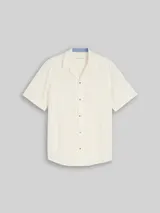 TOM TAILOR Herren Regular Fit Kurzarmhemd mit Stickerei, braun, Uni – Bild 3
