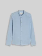 TOM TAILOR Herren Regular Fit Hemd mit Leinenanteil, blau, Meliert – Bild 3
