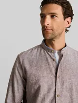 TOM TAILOR Herren Regular Fit Hemd mit Leinenanteil, braun, Uni – Bild 6
