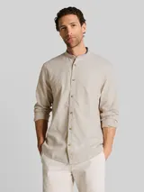 TOM TAILOR Herren Regular Fit Hemd mit Leinenanteil, beige, Meliert – Bild 4